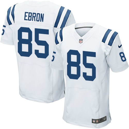 Nike Colts #85 Eric Ebron White Men's Stitched NFL Elite Jersey - Click Image to Close